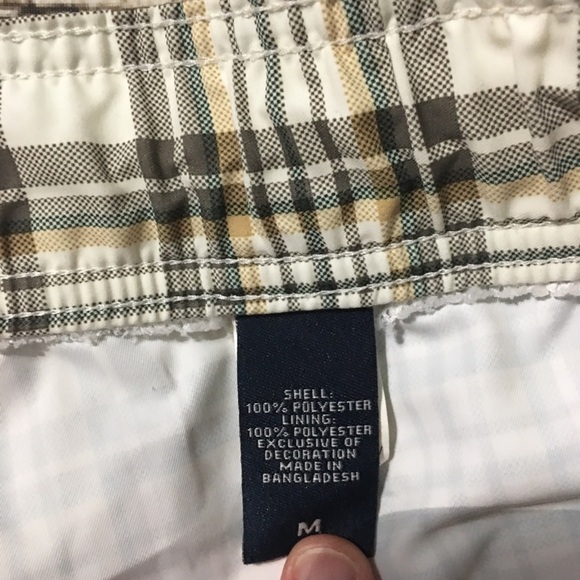 Chaps Green Plaid Swim Board Shorts - Picture 4 of 4